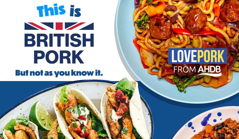 This is British pork advertising image with pics of pork dishes